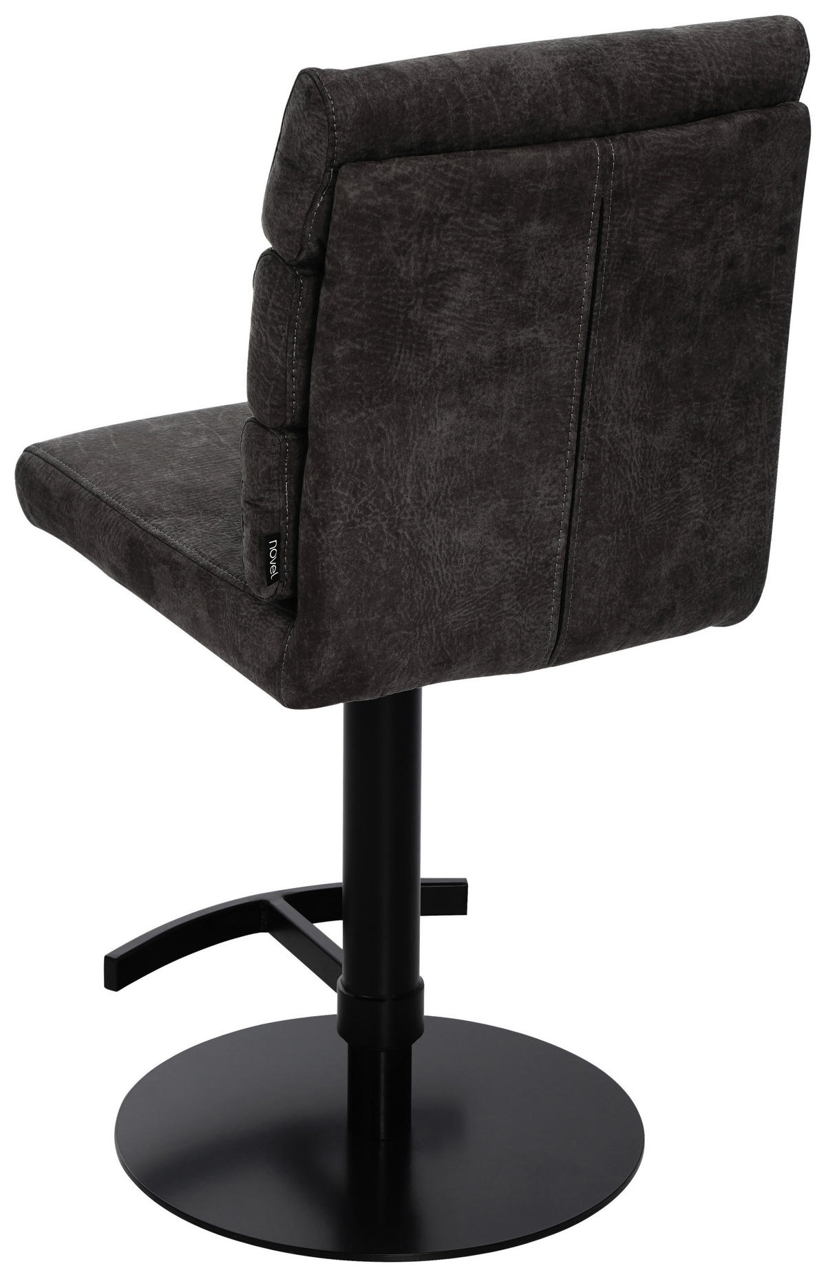 BARHOCKER Webstoff Braun Eisen Stoffauswahl, Sitzfläche 360° drehbar  - Schwarz/Braun, Design, Textil/Metall (42/90-117/58,5cm) - Novel