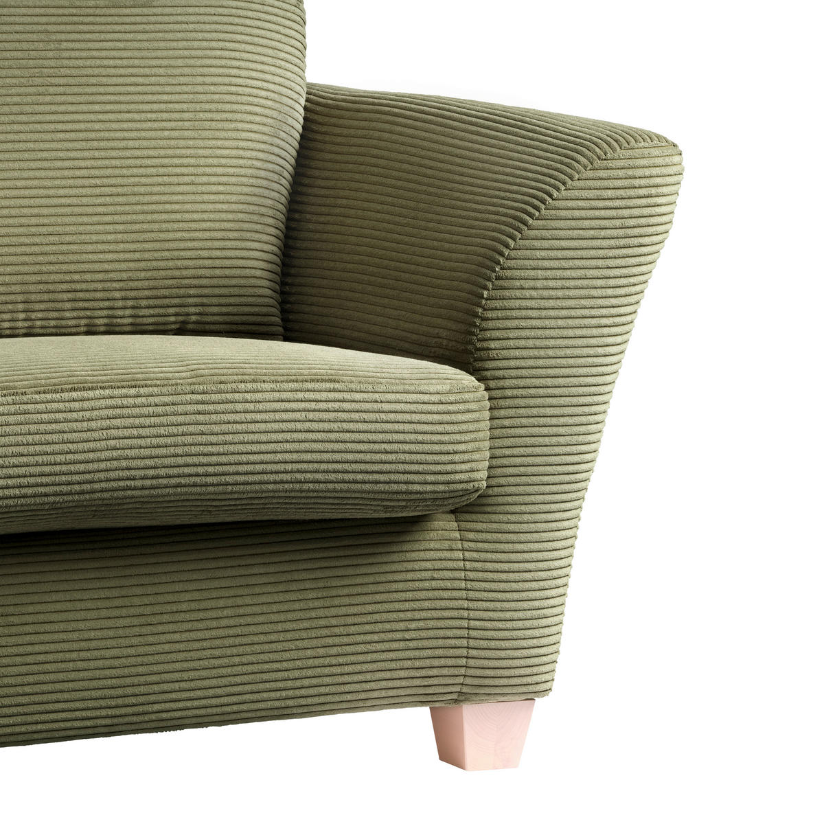 3-SITS SOFFA i manchester grön  - grön/naturfärgad, trä/textil (216/70-85/95cm) - MID.YOU