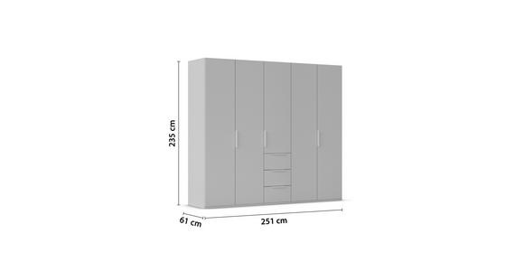 DREHTÜRENSCHRANK 251/235/61 cm,  in Champagner, 5-türig  - Champagner, Basics, Holzwerkstoff/Metall (251/235/61cm) - Novel