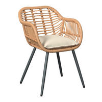 GARTENSTUHL Metall, Kunststoff, Textil Grau, Naturfarben, Beige  - Beige/Naturfarben, MODERN, Kunststoff/Textil (56l) - Ambia Garden