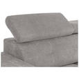 ECKSOFA in Chenille Grau  - Schwarz/Grau, KONVENTIONELL, Textil/Metall (264/178cm) - Hom`in