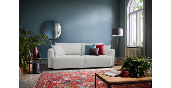 SCHLAFSOFA Cord Naturfarben Zierkissen, Rückenkissen, Bettkasten, Schlaffunktion, Rücken echt  - Schwarz/Naturfarben, Design, Kunststoff/Textil (250/92/105cm) - Carryhome