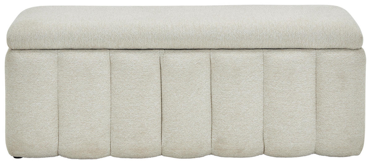 SITZBANK 120/46/41 cm Webstoff Beige Kunststoff  - Beige/Schwarz, Design, Kunststoff/Textil (120/46/41cm) - Novel