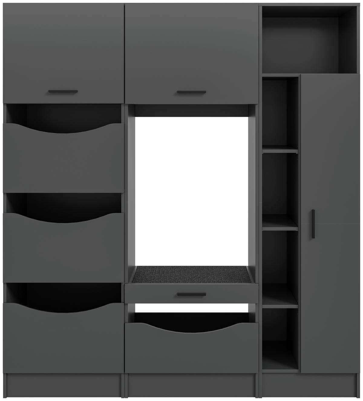 HAUSWIRTSCHAFTSRAUM 176/195/68 cm  in Anthrazit  - Anthrazit, Basics, Holzwerkstoff (176/195/68cm) - MID.YOU