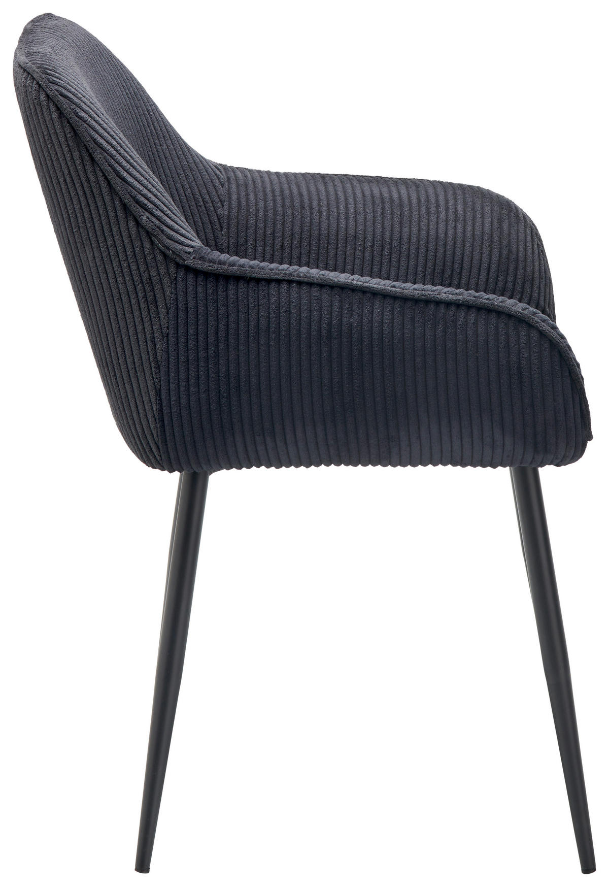 ARMLEHNSTUHL  in Eisen Cord  - Schwarz, LIFESTYLE, Textil/Metall (56/83/62cm) - MID.YOU