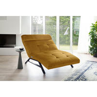 RELAXLIEGE in Mikrofaser Braun, Orange  - Schwarz/Braun, Design, Textil/Metall (120/54-113/158-198cm) - Pure Home Lifestyle