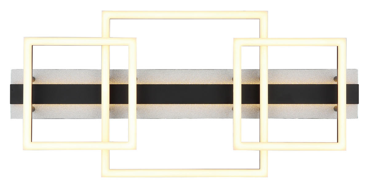 LED-DECKENLEUCHTE Estrada 70/33/9 cm  - Silberfarben/Opal, Design, Kunststoff/Metall (70/33/9cm) - Globo
