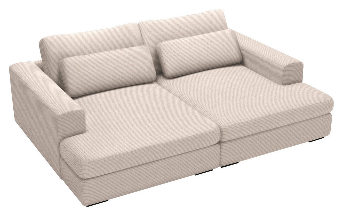 BIGSOFA in Cord Beige  - Beige/Schwarz, Design, Textil (223/80/158cm) - Lomoco