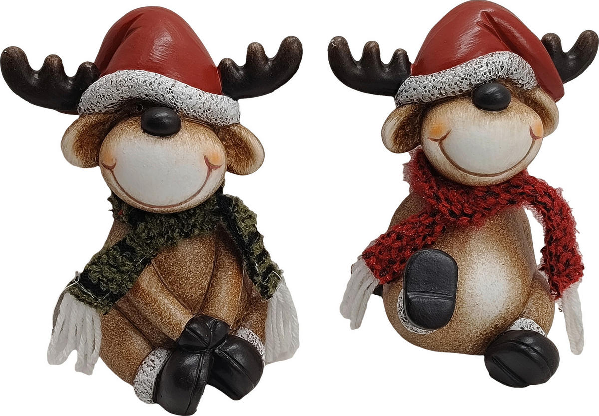 DEKORENTIER - Rot/Braun, Lifestyle, Kunststoff/Textil (15/17,5/13cm) - X-Mas