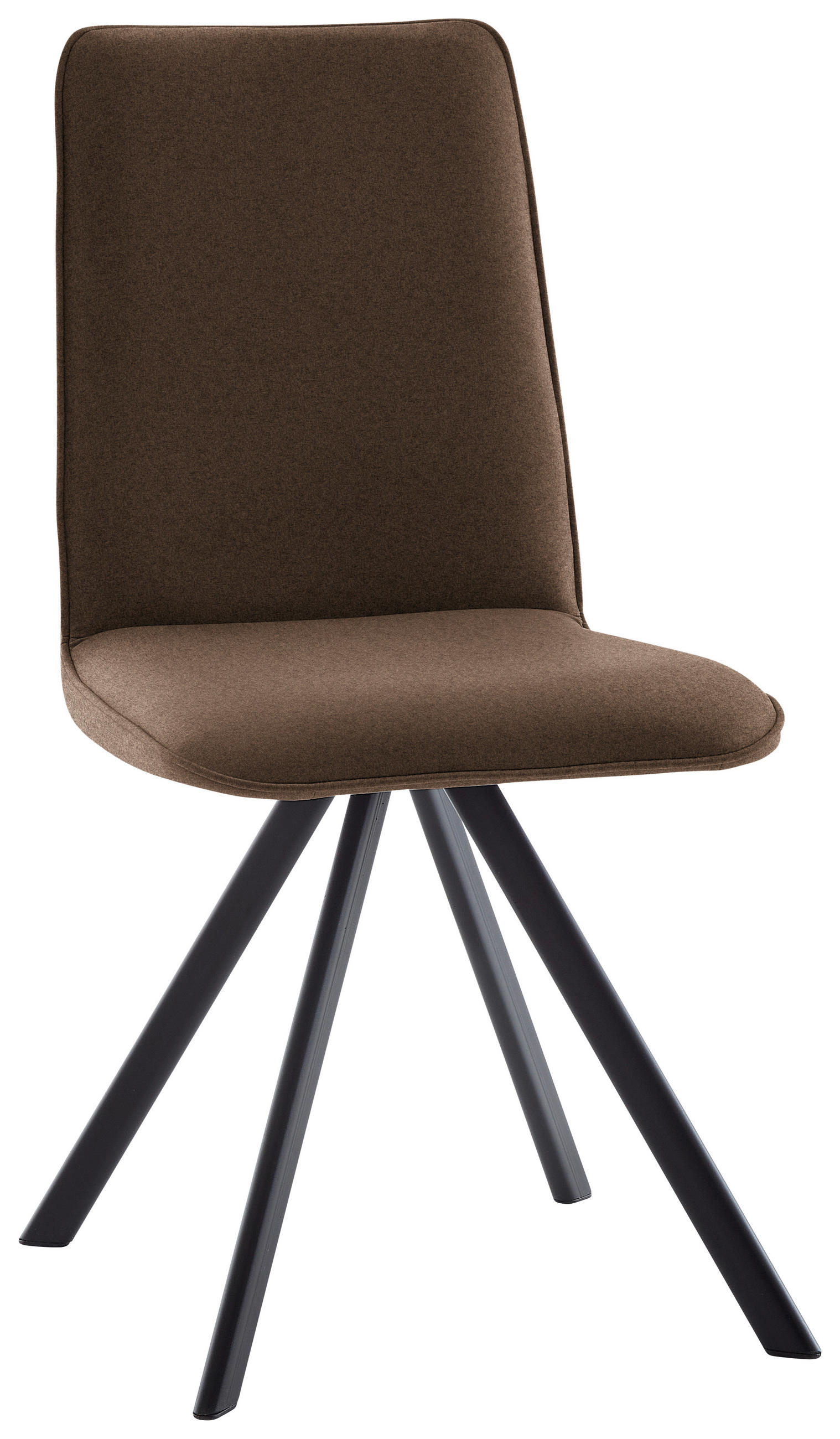 STUHL  in Eisen Flachgewebe  - Dunkelbraun/Schwarz, Design, Textil/Metall (48/93/60cm) - Cantus