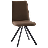 STUHL  in Eisen Flachgewebe  - Dunkelbraun/Schwarz, Design, Textil/Metall (48/93/60cm) - Cantus