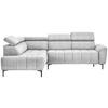 ECKSOFA Hellgrau Velours  - Hellgrau/Schwarz, Design, Textil/Metall (191/261cm) - Stylife