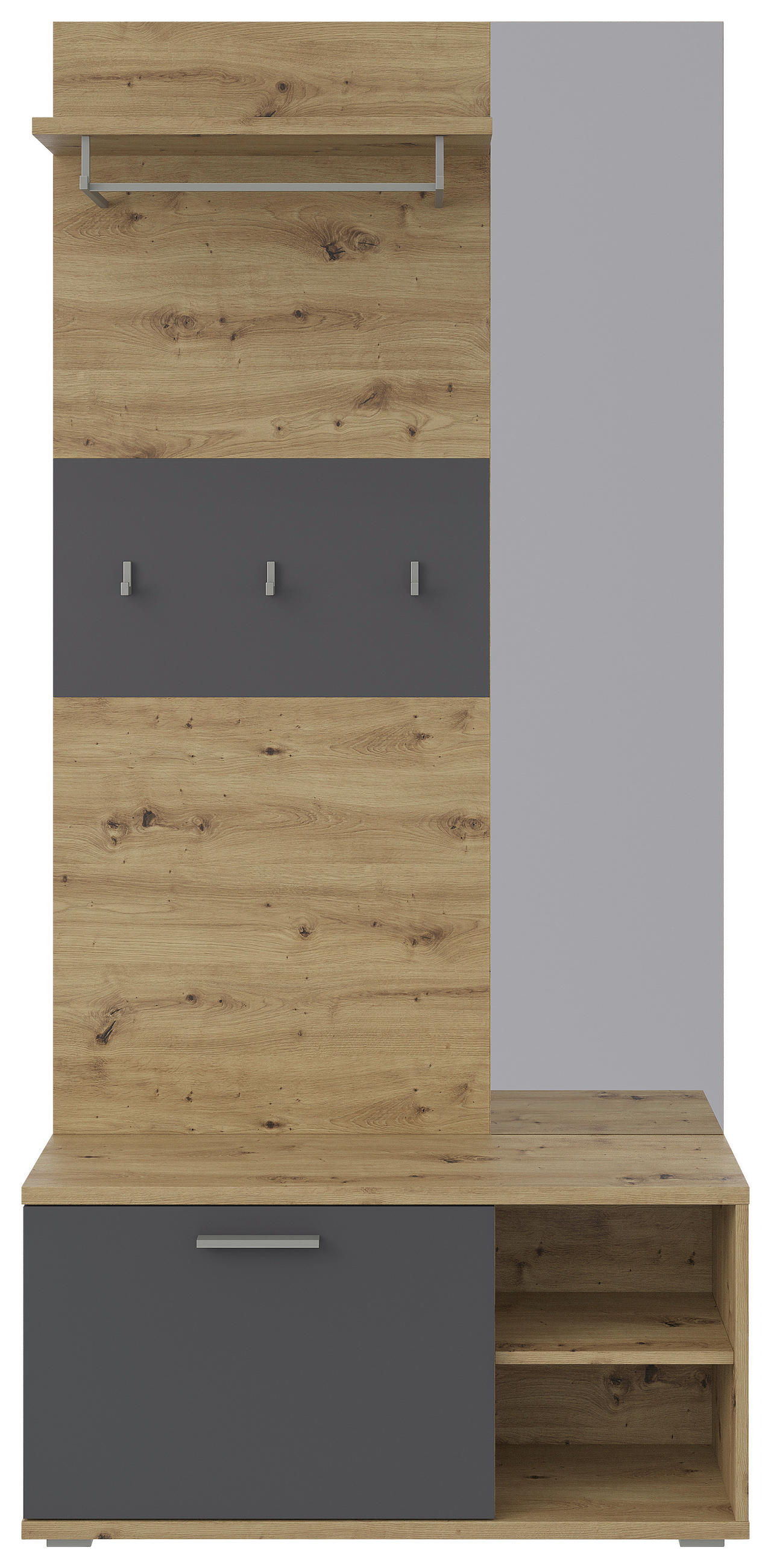 GARDEROBE  in 90/194/31 cm  - Anthrazit/Eiche Artisan, KONVENTIONELL, Holzwerkstoff (90/194/31cm) - Boxxx