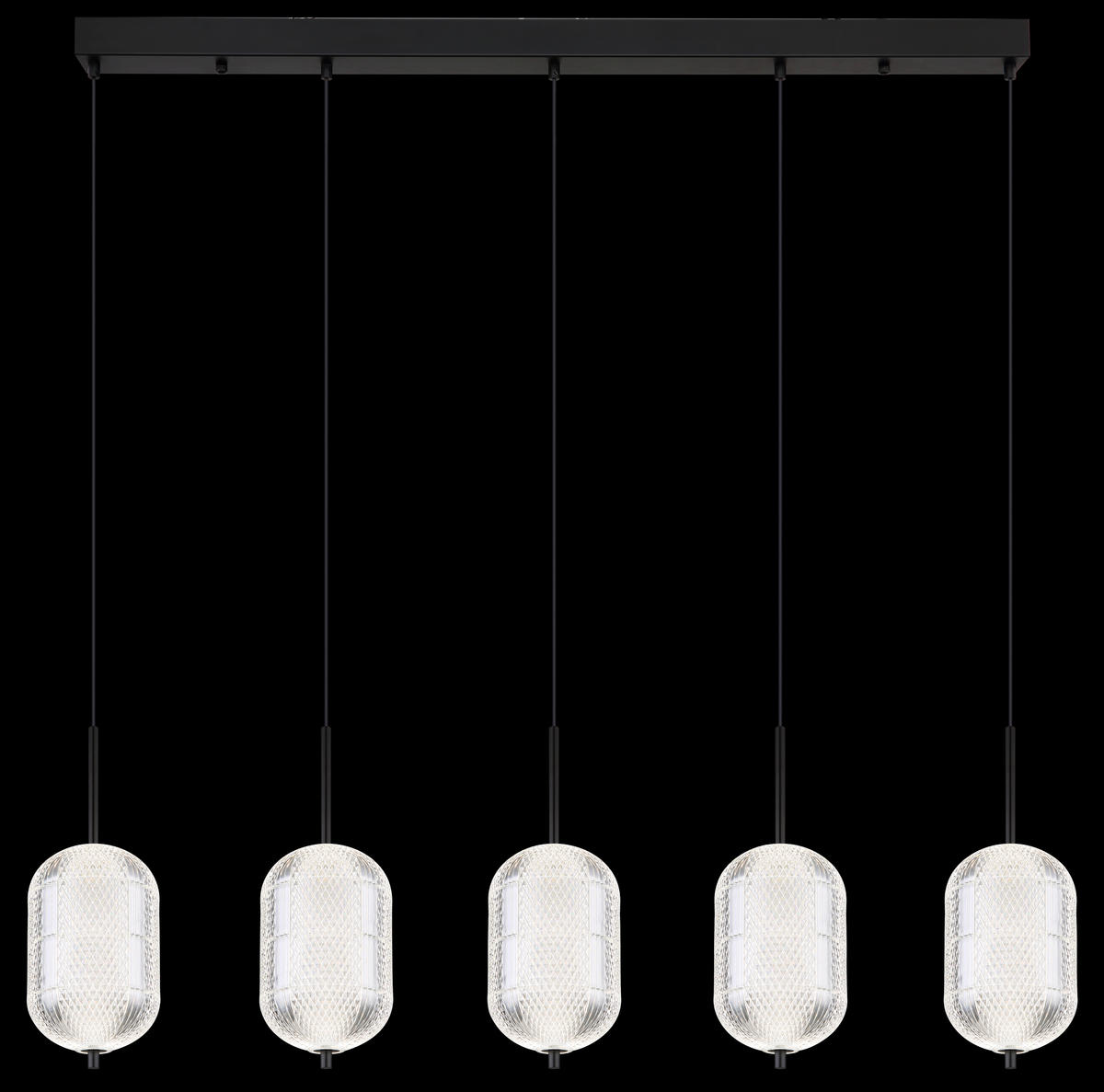 LED-HÄNGELEUCHTE 118/15/120 cm  - Klar/Schwarz, KONVENTIONELL, Kunststoff/Metall (118/15/120cm) - Globo
