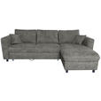 ECKSOFA Blaugrau Flachgewebe Zierkissen, Rückenkissen, Bettkasten, Schlaffunktion, Rücken echt, Liegefläche im Originalstoff  - Blaugrau/Schwarz, KONVENTIONELL, Textil/Metall (252/162cm) - Carryhome