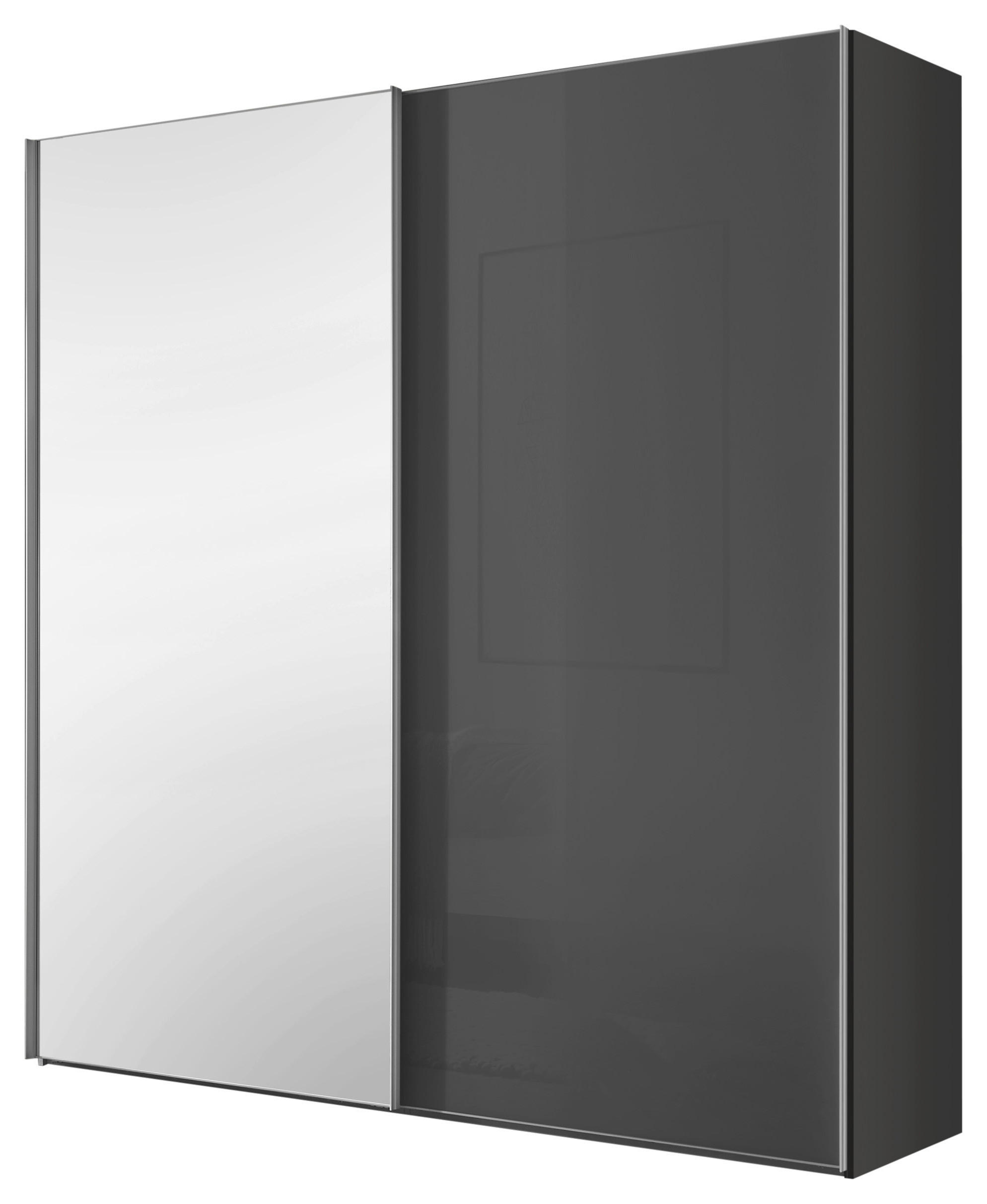 Schwebetürenschrank Lumos Vulkanglas mit Spiegel, B:200cm