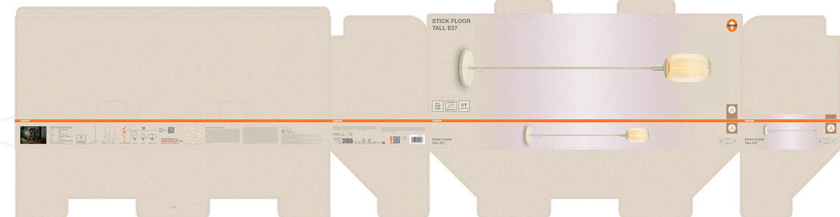 STEHLEUCHTE 26/146 cm    - Beige, Basics, Metall (26/146cm) - Osram