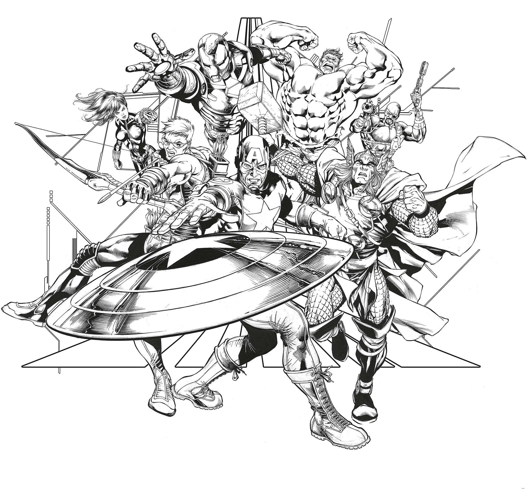 Fototapete Avengers Black And White