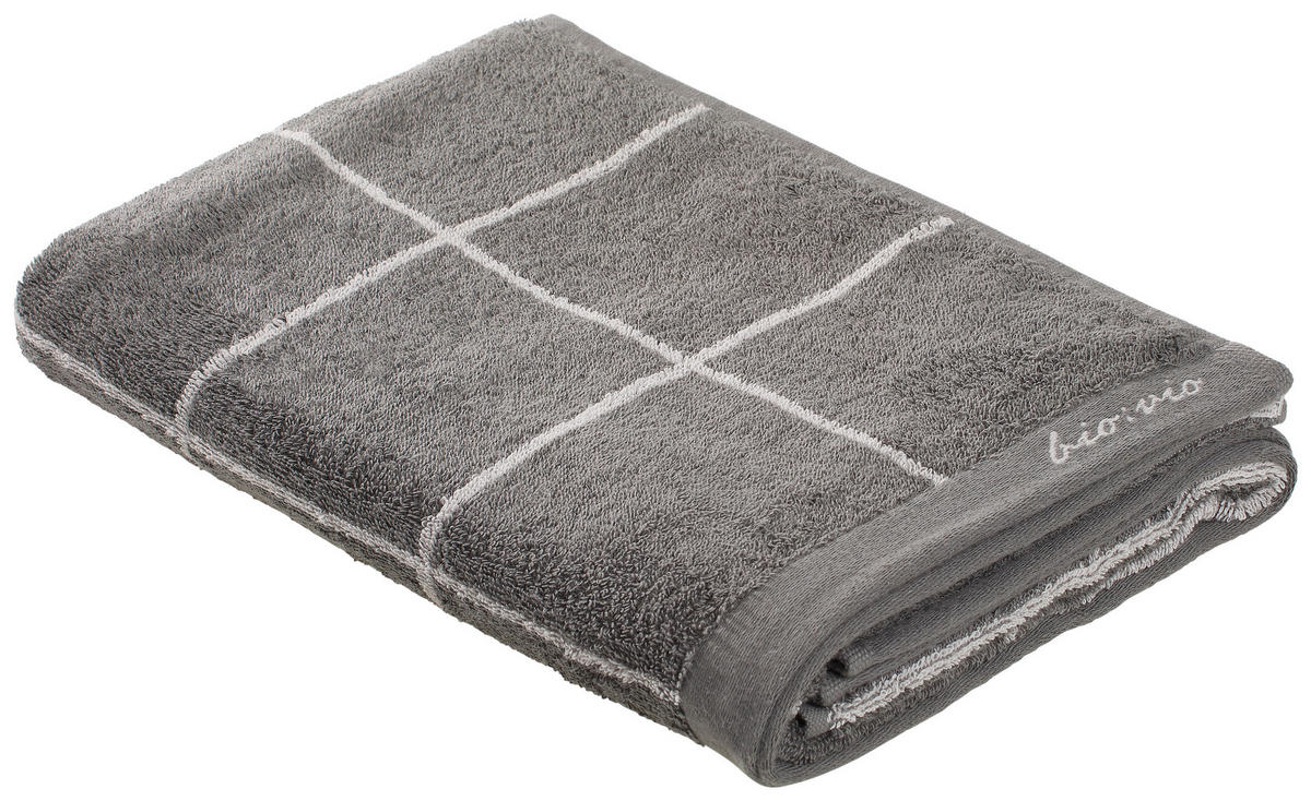 TÖRÖLKÖZŐ 70/140 cm antracit, ezüst  - ezüst/antracit, Natur, textil (70/140cm) - Bio:Vio