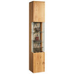 VITRINE  in massiv Asteiche Eichefarben - Eichefarben/Schwarz, Natur, Glas/Holz (35/205,7/39,5cm) - Valnatura