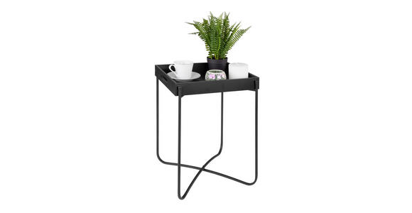 BEISTELLTISCH in Metall, Holzwerkstoff 35/47/35,5 cm - Schwarz, Trend, Holzwerkstoff/Metall (35/47/35,5cm) - Ambia Home