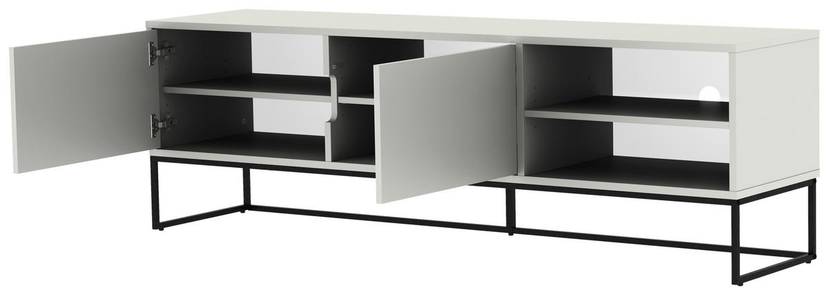 LOWBOARD Lipp  in 176/57/43 cm  - Weiß, Design, Holzwerkstoff/Metall (176/57/43cm)