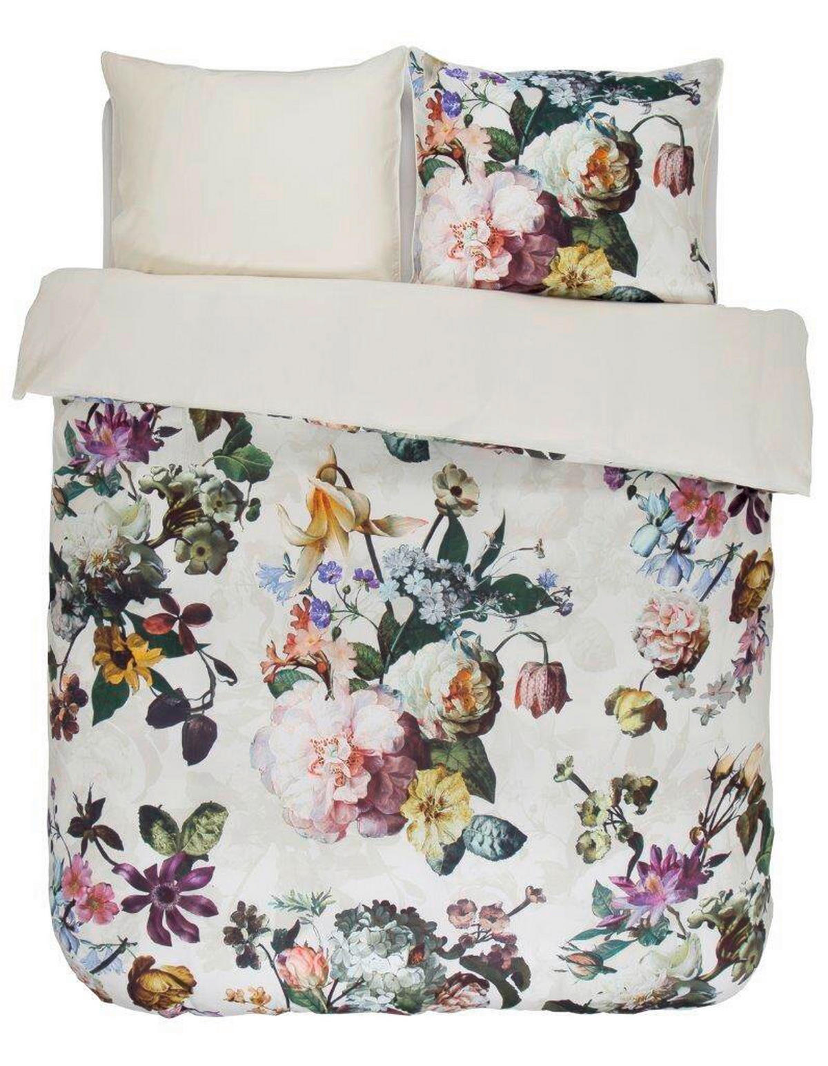 WENDEBETTWÄSCHE FLEUR DUVET COVER Satin 200/200 cm  - Creme, Trend, Textil (200/200cm) - Essenza