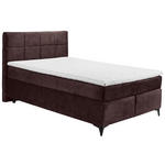 BOXSPRINGBETT 140/200 cm  in Aubergine  - Aubergine/Schwarz, Design, Holzwerkstoff/Kunststoff (140/200cm) - Xora