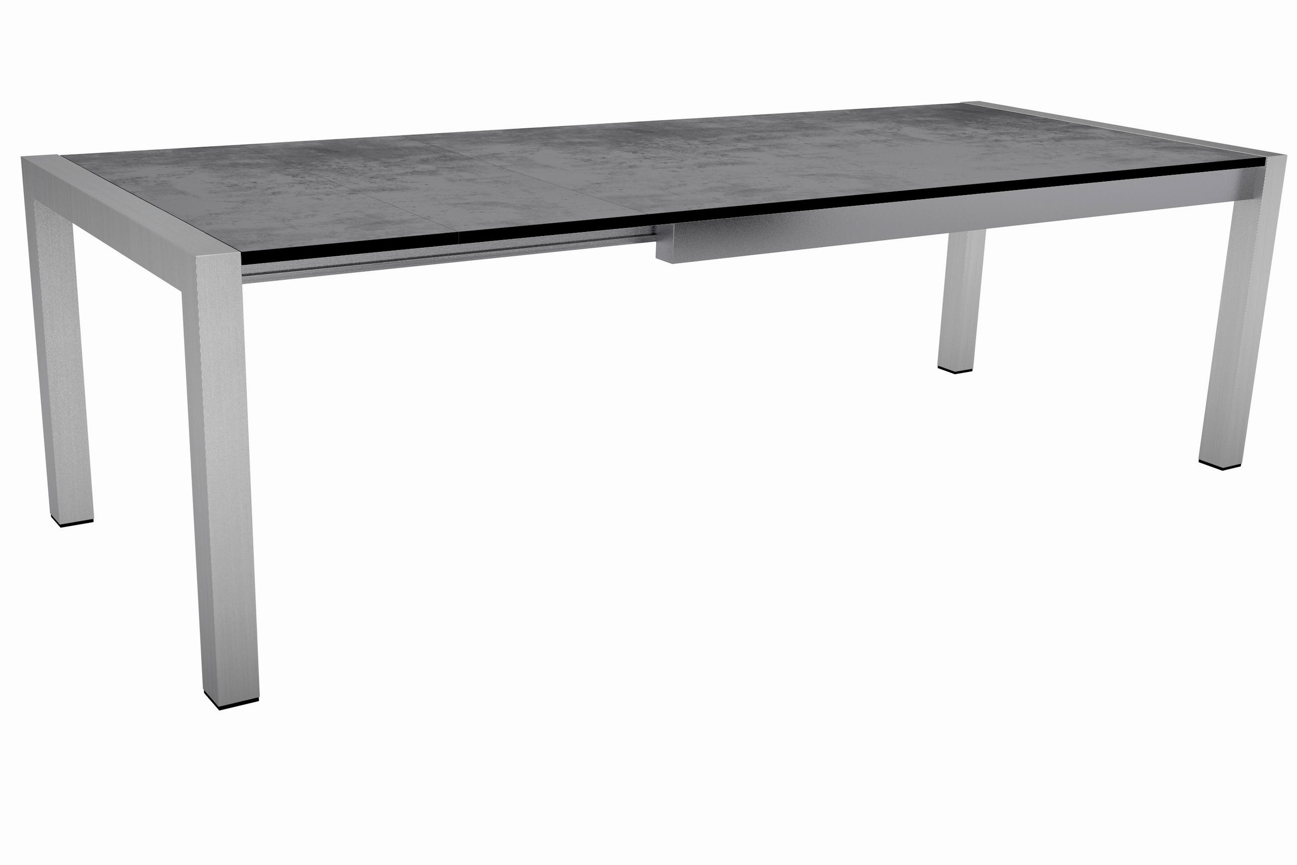 GARTENTISCH 174-254/90/75 cm Metall rechteckig  - Edelstahlfarben/Grau, Design, Kunststoff/Metall (174-254/90/75cm) - Stern