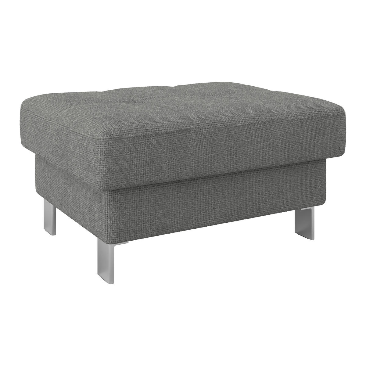 HOCKER Drell Dunkelgrau  - Dunkelgrau, MODERN, Textil/Metall (90/44/73cm) - MID.YOU