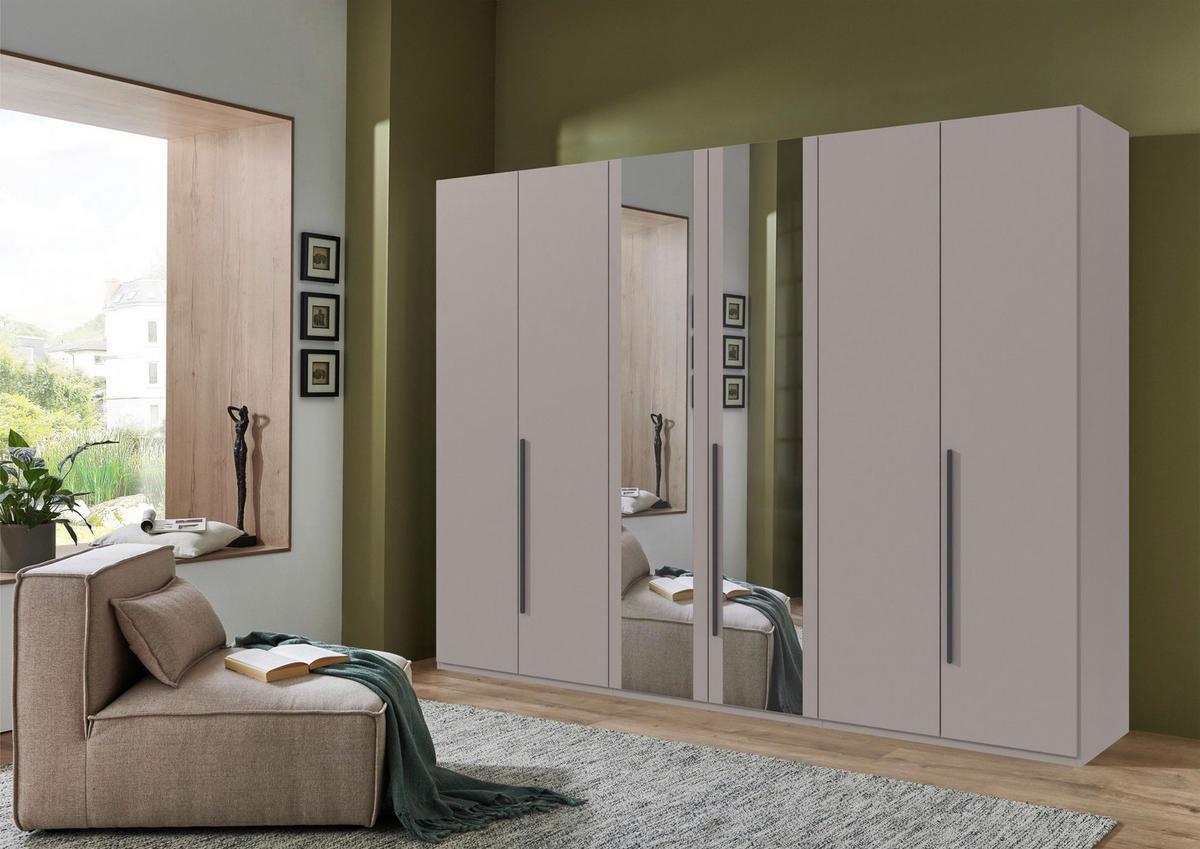 DREHTÜRENSCHRANK  in Graphitfarben, Sahara  - Graphitfarben/Sahara, MODERN, Glas/Holzwerkstoff (270/208/58cm) - Chameo