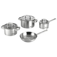 KOCHTOPFSET SENNA S7 7-teilig  - Edelstahlfarben, Basics, Glas/Metall - Am Cook