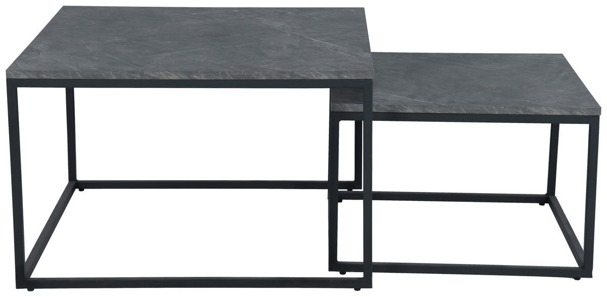 COUCHTISCH in Metall, Holzwerkstoff  - Schwarz/Grau, Design, Holzwerkstoff/Metall (80/50/80cm) - MID.YOU
