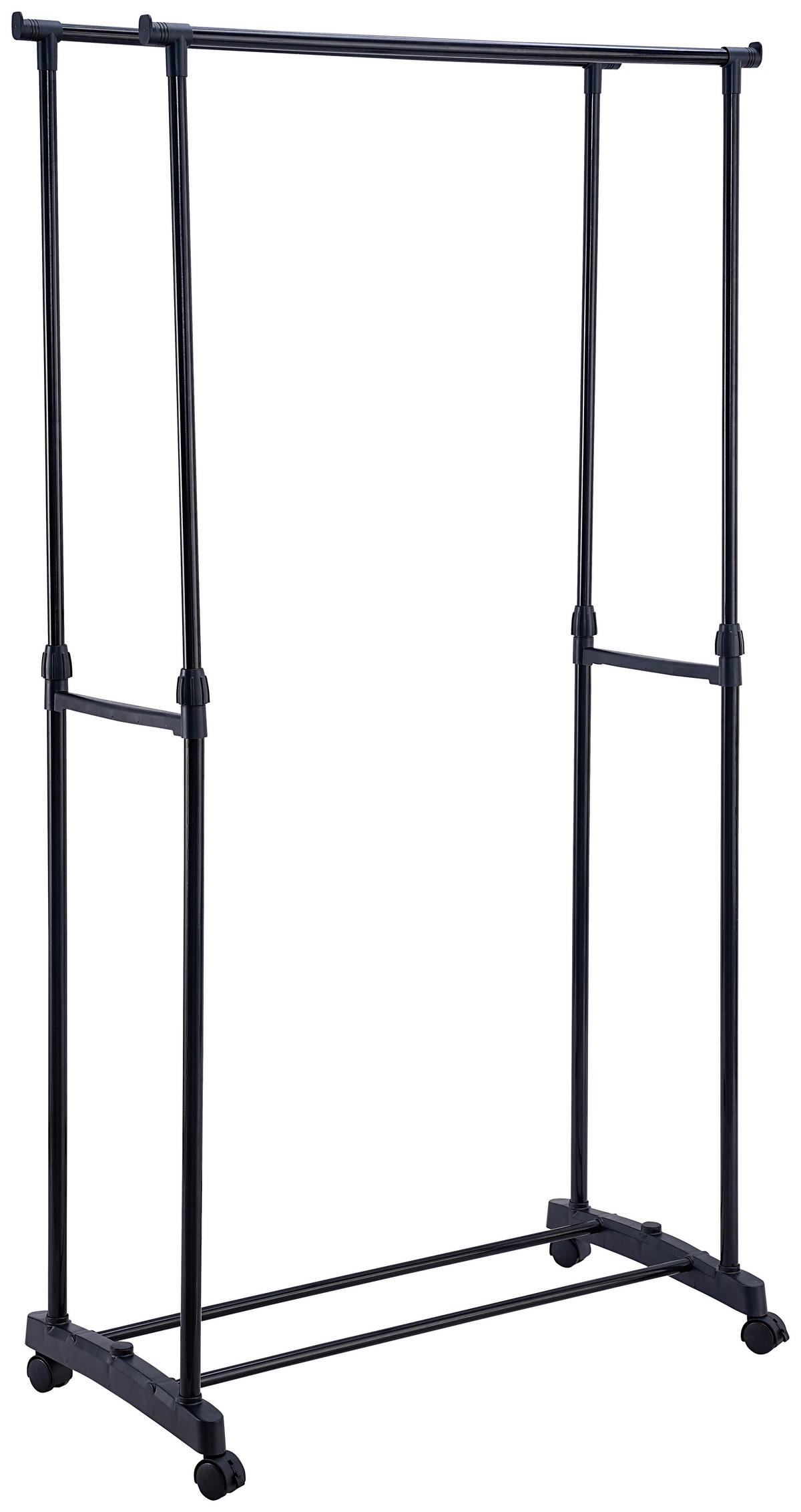 KLEIDERWAGEN in Schwarz 80/90-160/41 cm   - Schwarz, Basics, Kunststoff/Metall (80/90-160/41cm) - Boxxx
