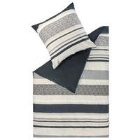 WENDEBETTWÄSCHE 2-teilig E-Leo Stripe nature Flanell 155/220 cm  - Beige/Naturfarben, Design, Textil (155/220cm) - Esprit