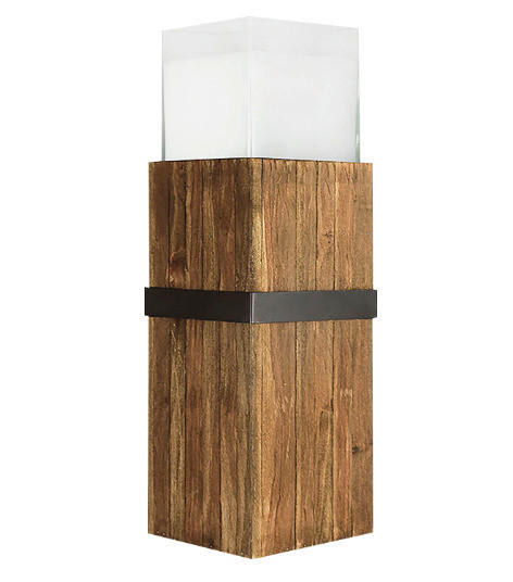 KERZENSTÄNDER - Weiss/Braun, Basics, Glas/Holz (26/23/105cm) - Wiedemann