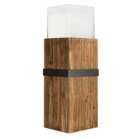 KERZENSTÄNDER - Weiss/Braun, Basics, Glas/Holz (26/23/105cm) - Wiedemann