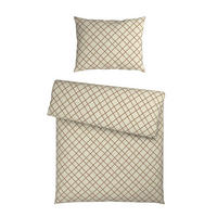 POSTEĽNÁ BIELIZEŇ, flanel, hnedá, krémová, 140/200 cm - hnedá/krémová, Konventionell, textil (140/200cm) - Esposa