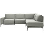 ECKSOFA in Flachgewebe Beige  260/210 cm  - Beige/Schwarz, Design, Textil/Metall (260/210cm) - Johann Jakob