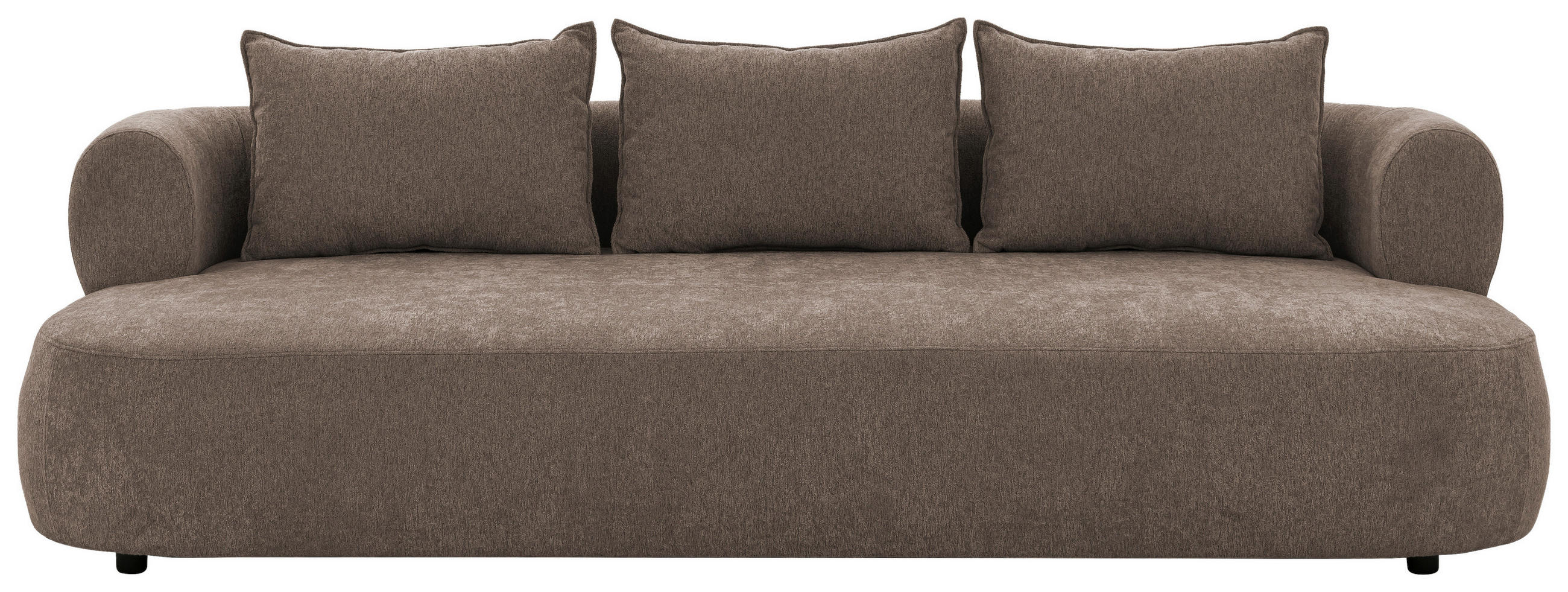 BIGSOFA in Chenille Braun  - Schwarz/Braun, Design, Kunststoff/Textil (240/76/122cm) - Livetastic
