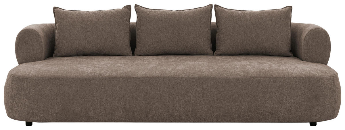 BIGSOFA in Chenille Braun  - Schwarz/Braun, Design, Kunststoff/Textil (240/76/122cm) - Livetastic