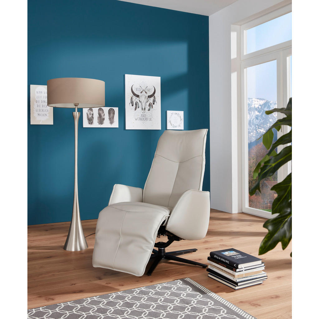 Thumbnail - Johann Jakob Relaxsessel Biella-Style, Hellgrau, Leder, Echtleder, Dickleder, 71x114x84 cm, Blauer Engel, Goldenes M, Ma...