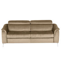 SCHLAFSOFA PAFOS in Samt Hellbraun  - Chromfarben/Hellbraun, Design, Textil/Metall (203/77-98/103cm) - MID.YOU