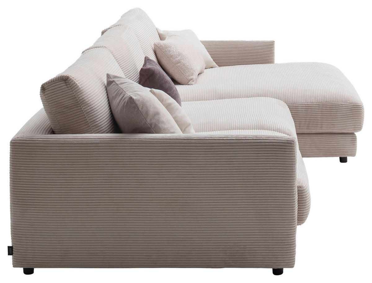 ECKSOFA  in Cord Beige  322/170 cm  - Beige/Schwarz, Design, Kunststoff/Textil (322/170cm) - Schöner Wohnen