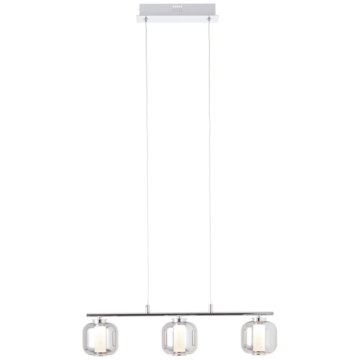 LED-HÄNGELEUCHTE 56,5/11/131 cm  - Chromfarben/Grau, Design, Glas/Kunststoff (56,5/11/131cm) - Brilliant