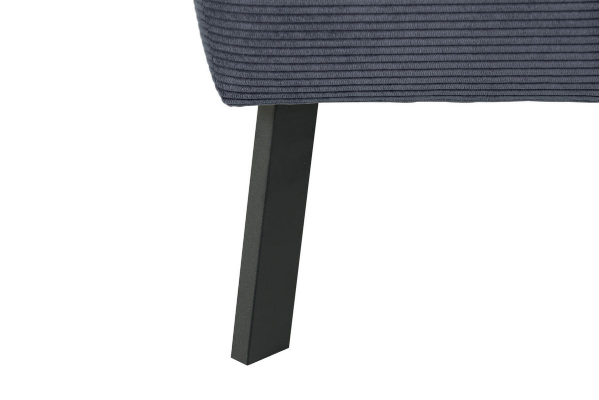 ECKSOFA in Feincord Blaugrau  280/205 cm  - Blaugrau/Schwarz, Design, Textil/Metall (280/205cm) - Xora