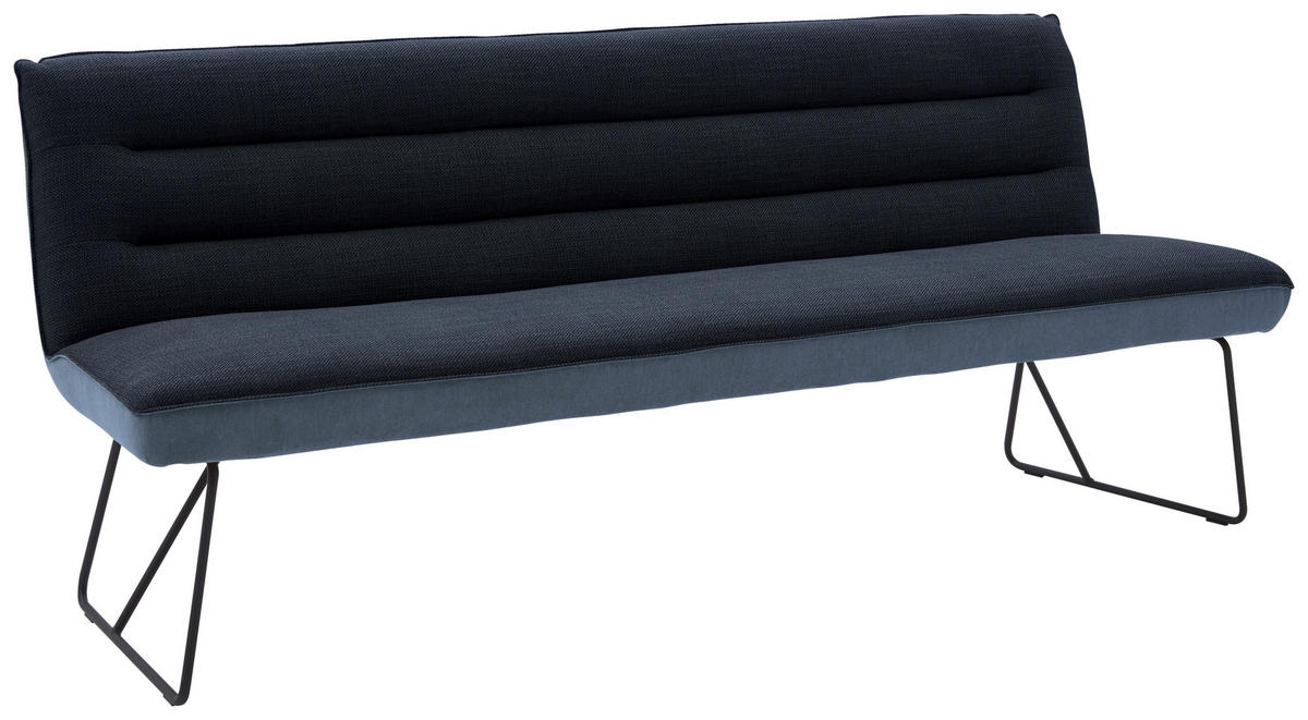 SITZBANK 178/89/68 cm Flachgewebe Blau, Schwarz, Dunkelblau  - Blau/Schwarz, Design, Textil/Metall (178/89/68cm) - Dieter Knoll