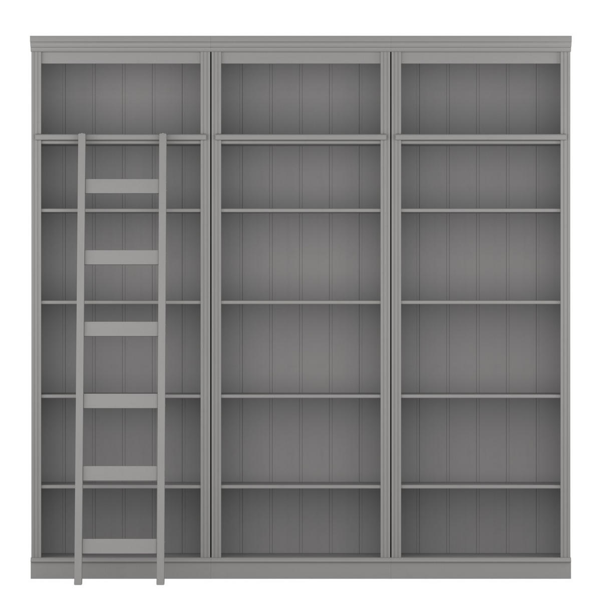 BÜCHERWAND Kiefer massiv Grau  - Grau, Design, Holz (222/223/37cm) - Livetastic