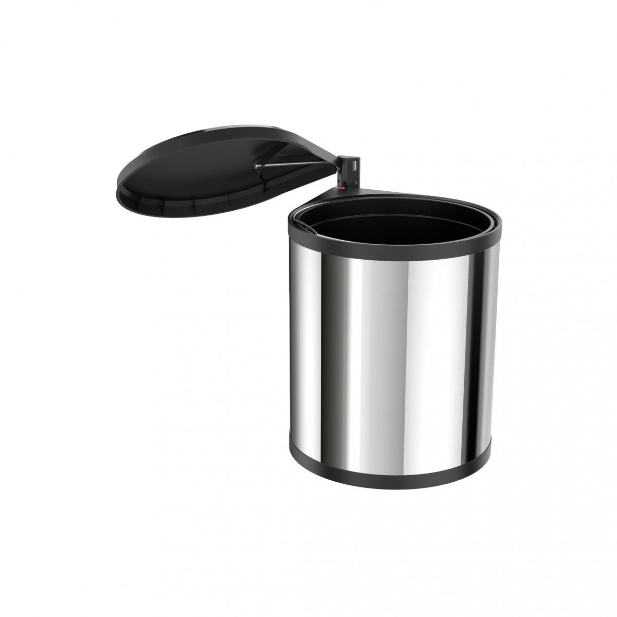 ABFALLSAMMLER 15 l  Metall, Kunststoff  - Edelstahlfarben, Basics, Kunststoff/Metall (28,8/29,8/36,3cm) - HKT