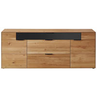 SIDEBOARD Schwarz, Wildeiche  209,9/83,9/45,2 cm  - Wildeiche/Schwarz, Design, Holz/Metall (209,9/83,9/45,2cm) - Valdera